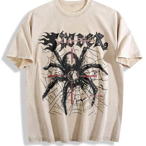 2 Piece Gothic Spider Cross & Shorts Set Vintage Washed product image 1