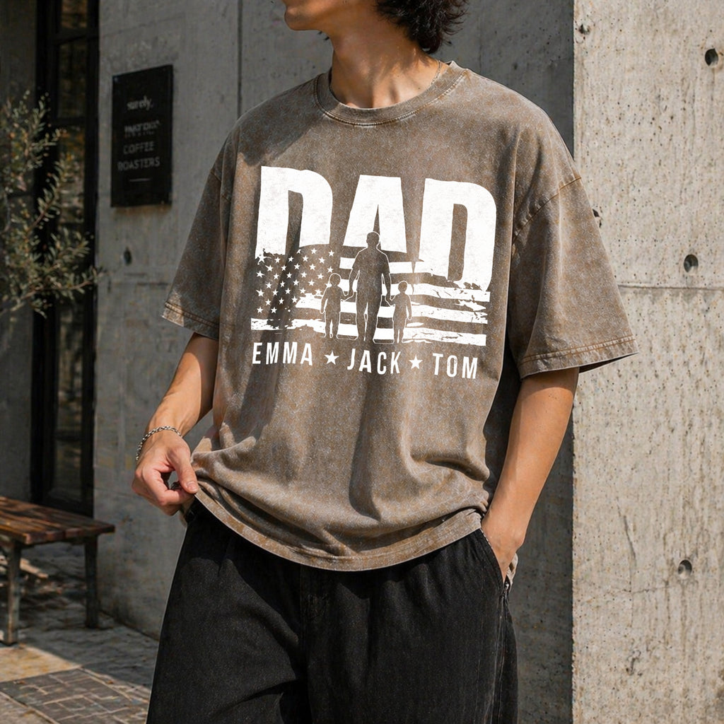 Dad With Names Vintage Washed T-Shirt product image 3