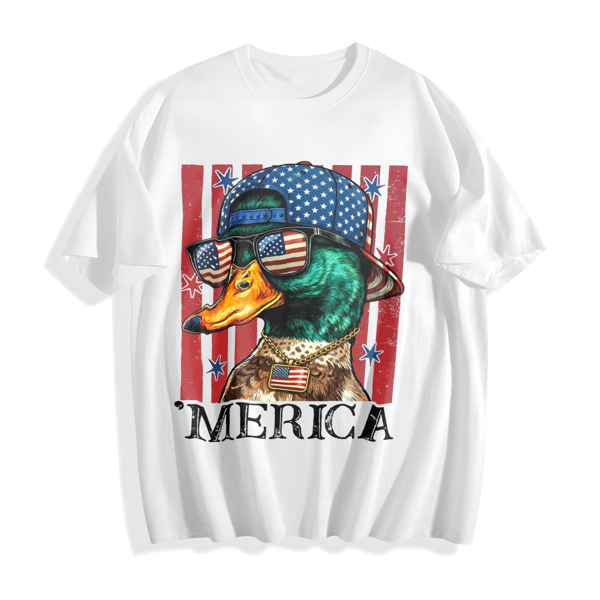 4th Of July Mallard Duck Boy Cotton T-Shirt product image 2