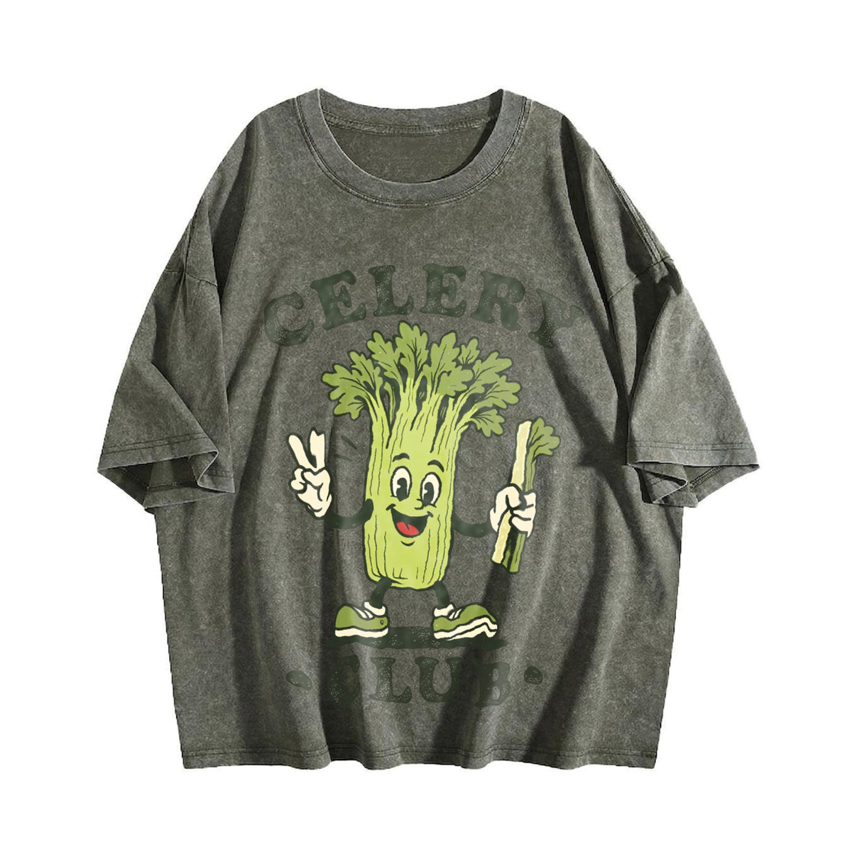 Celery Club Funny Veggie Lover Cartoon Vintage Washed product image 4