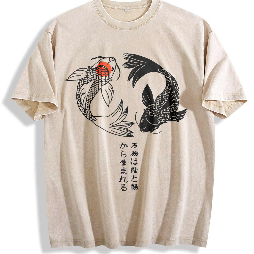 Japanese Koi Fish Yin Yang Vintage Washed T-Shirt product image 1