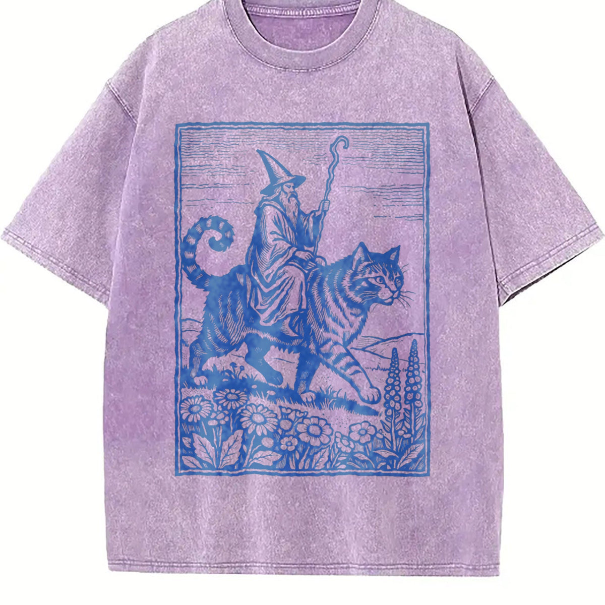 Wizard Cat Rider Vintage Washed T-Shirt product image 6