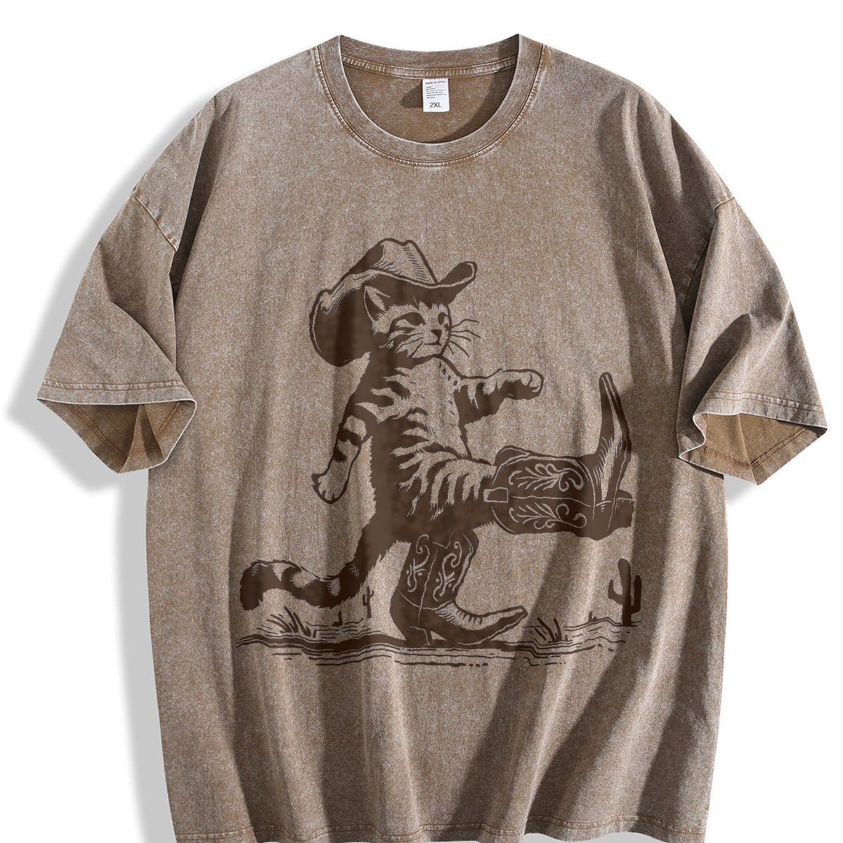 Cowboy Cat Vintage Washed T-Shirt product image 3