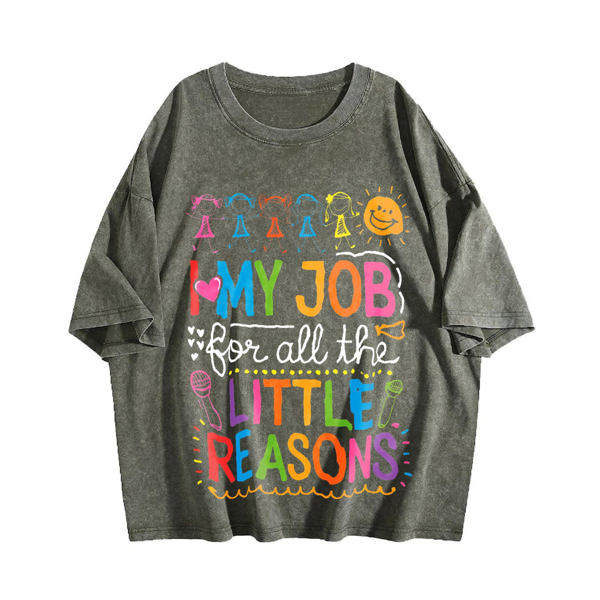 Preschool Teacher With Quote Vintage Washed T-Shirt product image 4