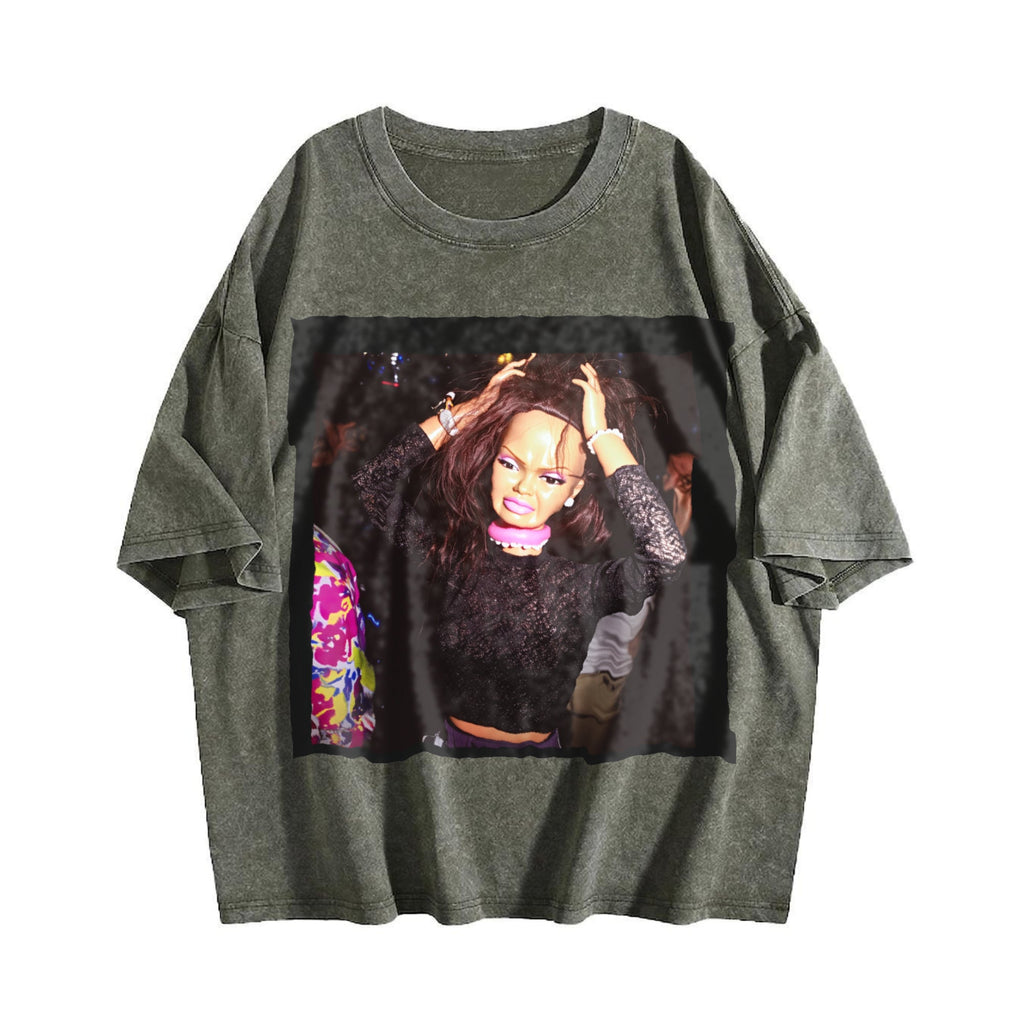 Frustrated Doll with Hands on Head Vintage Washed T-Shirt product image 4