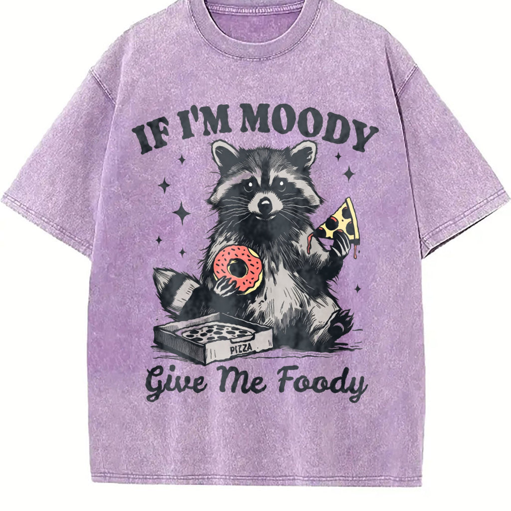 Raccoon If I'm Moody Give Me Foody Vintage Washed T-Shirt product image 6