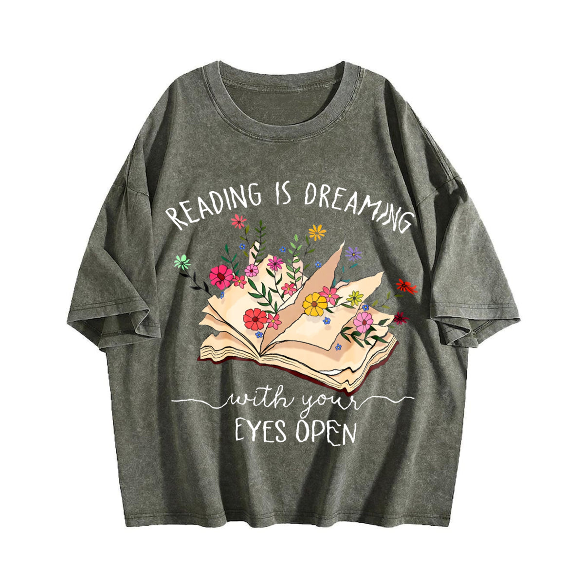 Pure With Reading Is A Dream Quote & Floral Book Vintage product image 4