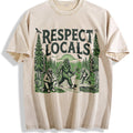 Funny Big Foot Respect Locals 90s Vintage Washed T-Shirt product image 1