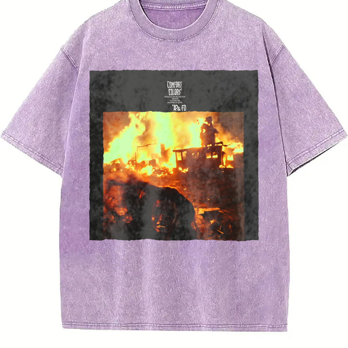 Burning City Doll Scene Vintage Washed T-Shirt product image 6