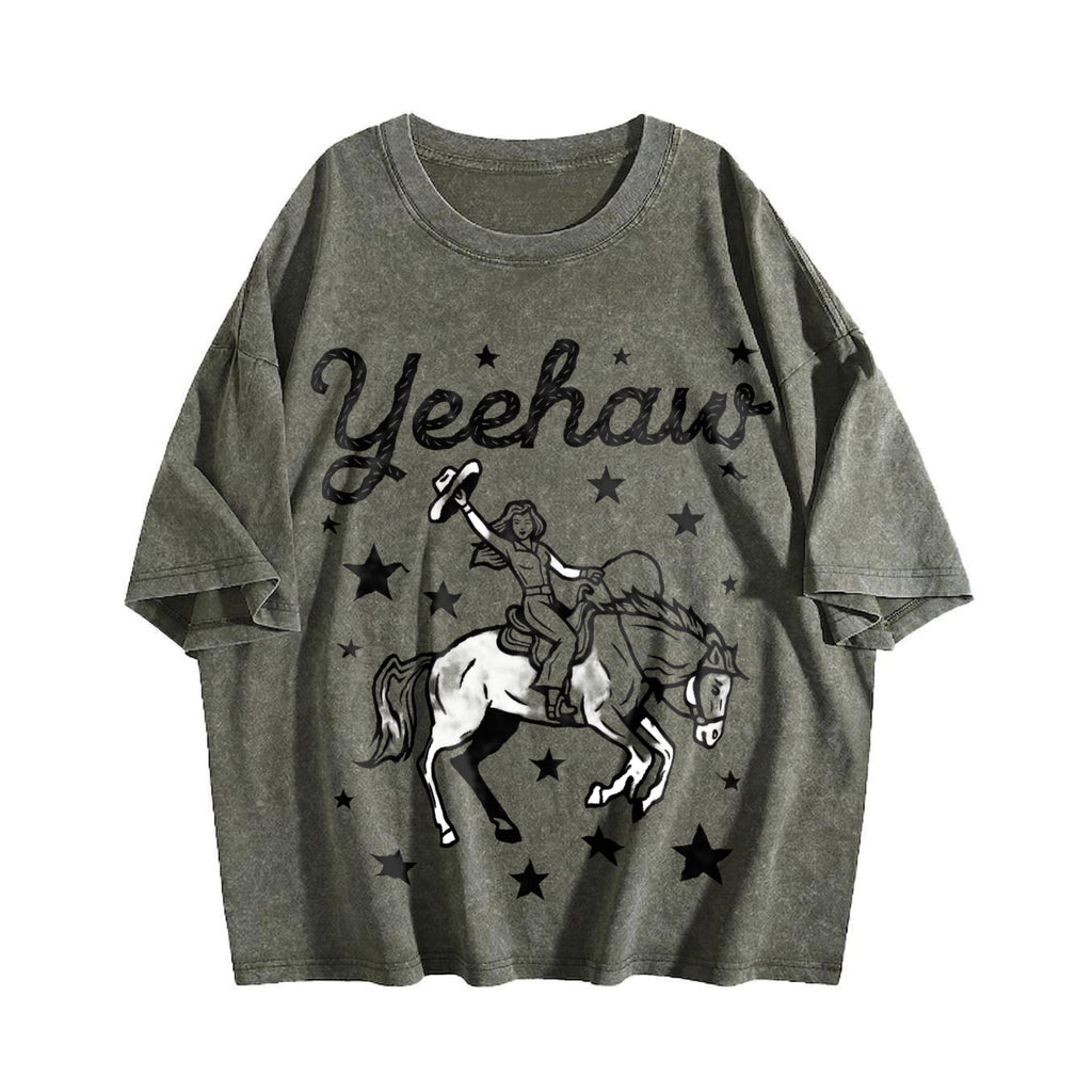 Yeehaw Cowgirl Rodeo Vintage Washed T-Shirt product image 4