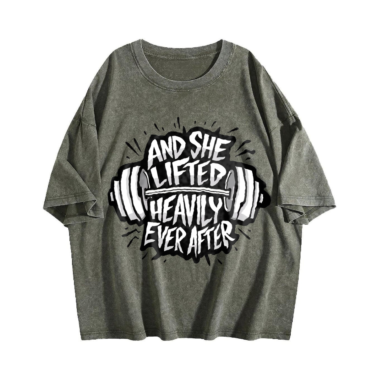 She Lifted Heavily Ever After Barbell Motivation Vintage product image 4