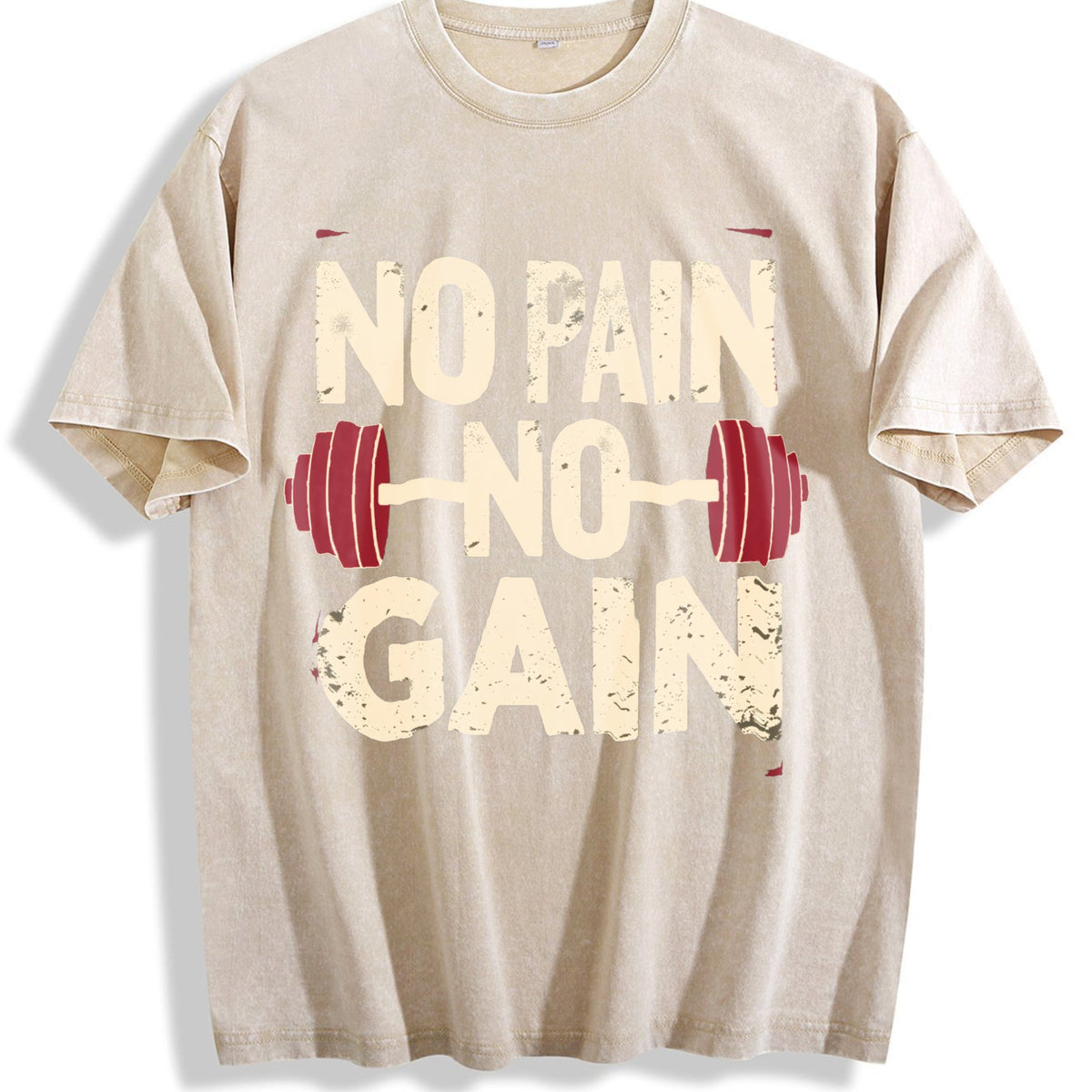 No Pain No Gain Motivational Vintage Washed T-Shirt product image 1