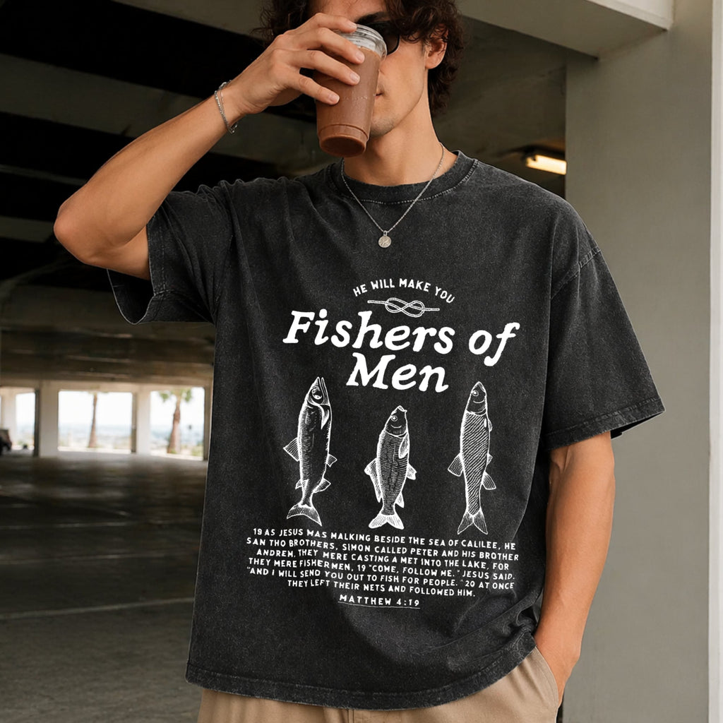 Fishers Of Christian - Vibrant Summer Vintage Washed T-Shirt product image 9