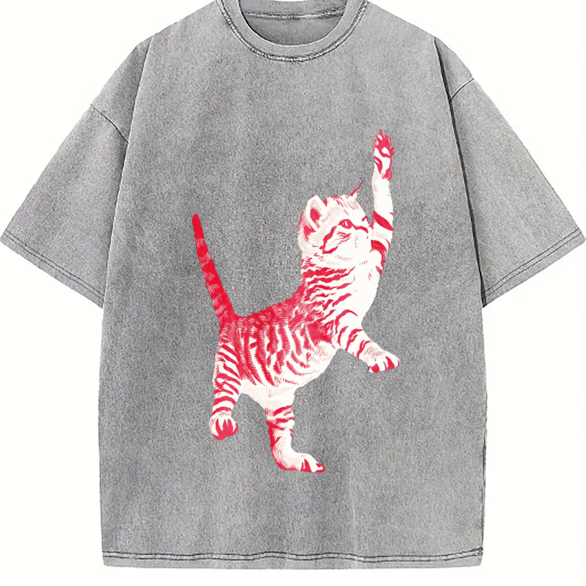 Playful Cat Vintage Washed T-Shirt product image 5