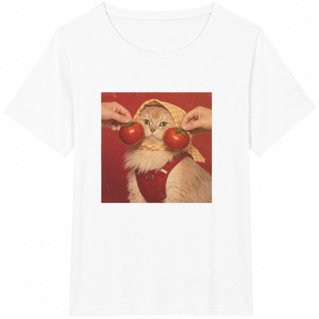 Funny Cat Tomato Cotton T-Shirt product image 2
