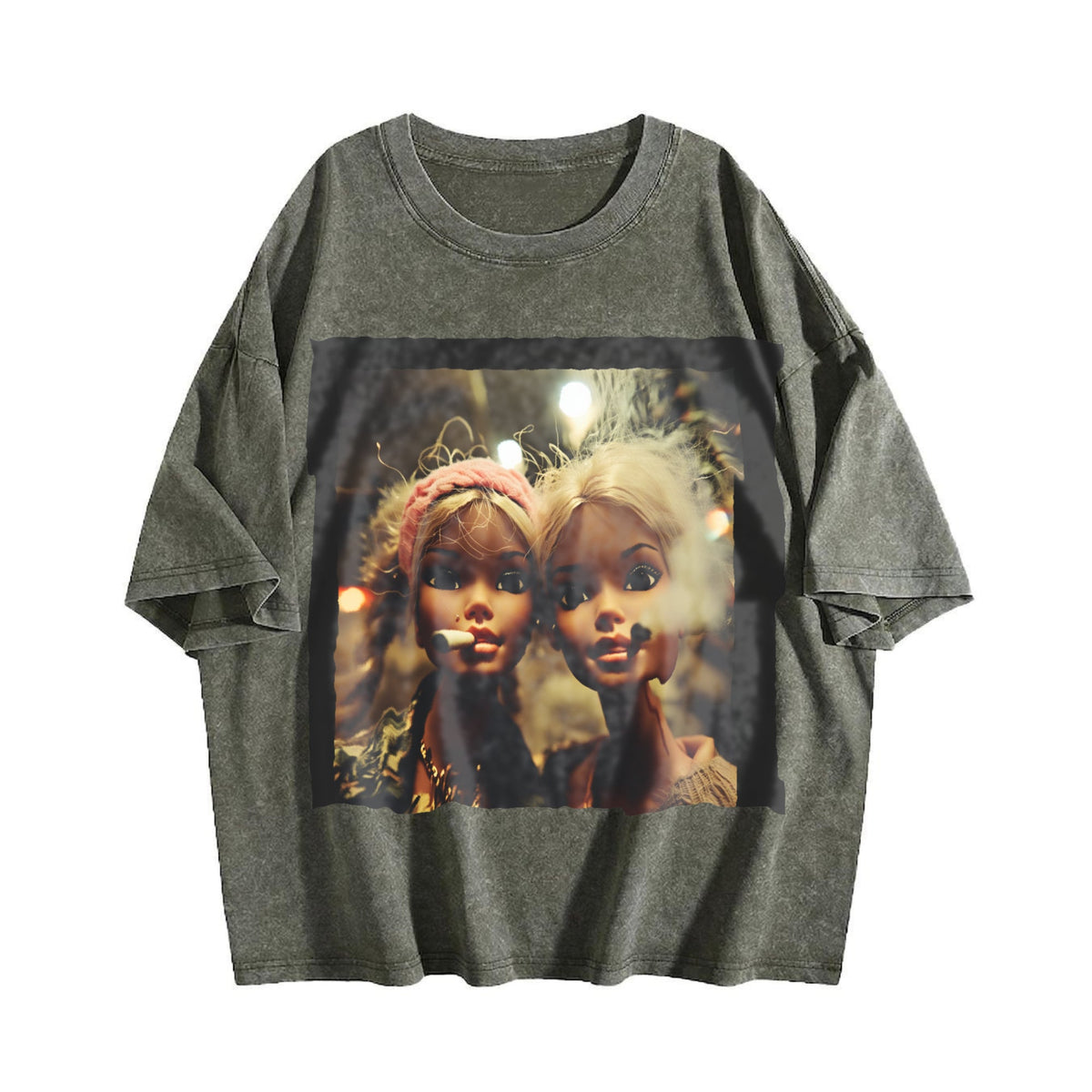 Funny Messy Doll Duo Vintage Washed T-Shirt product image 4