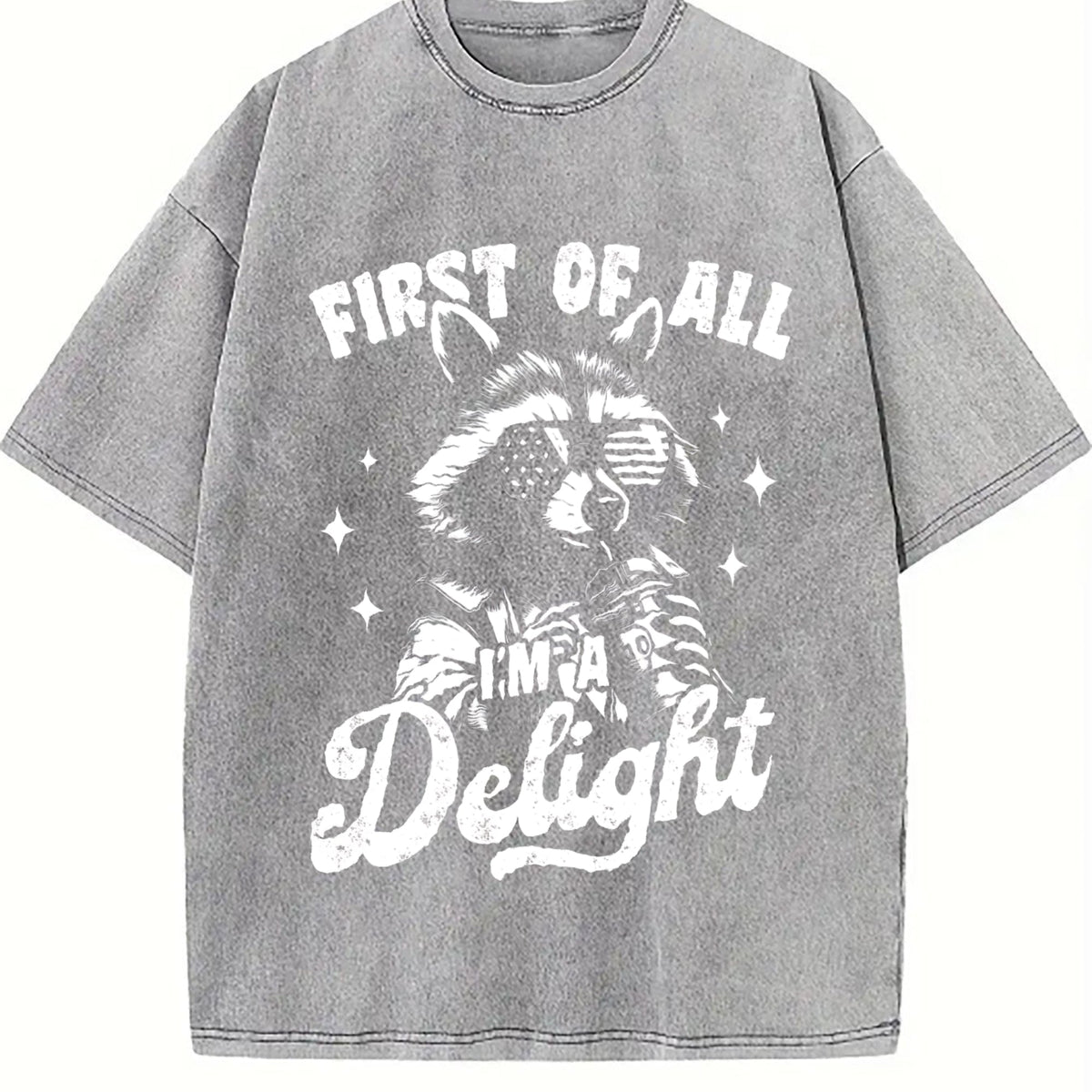 First Of All I'm A Delight Raccoon 4th Of July 90s Vintage product image 5