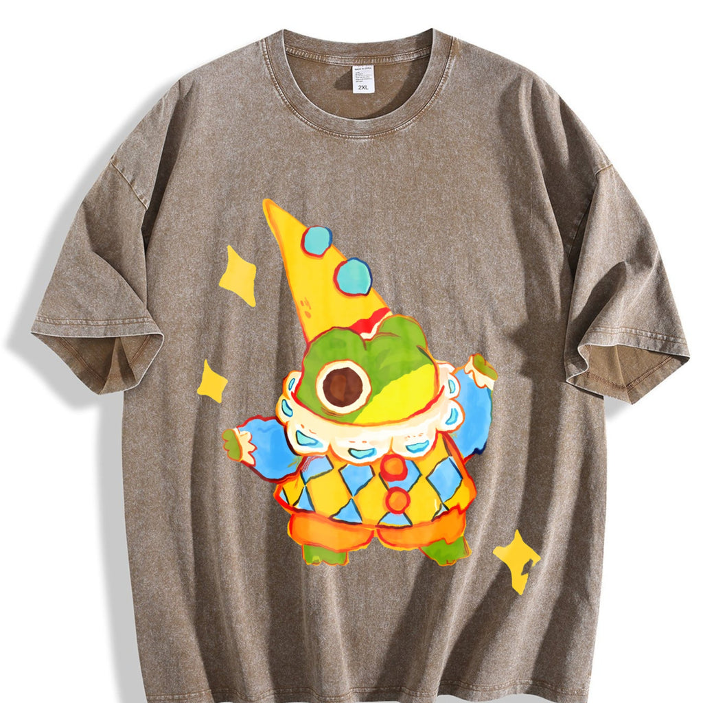 Clown Frog Wizard Vintage Washed T-Shirt product image 3