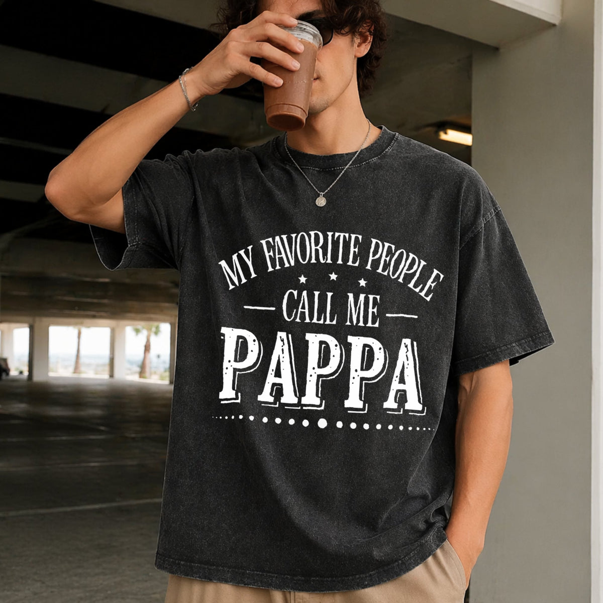 My Favorite People Call Me Papa Vintage Washed T-Shirt product image 9