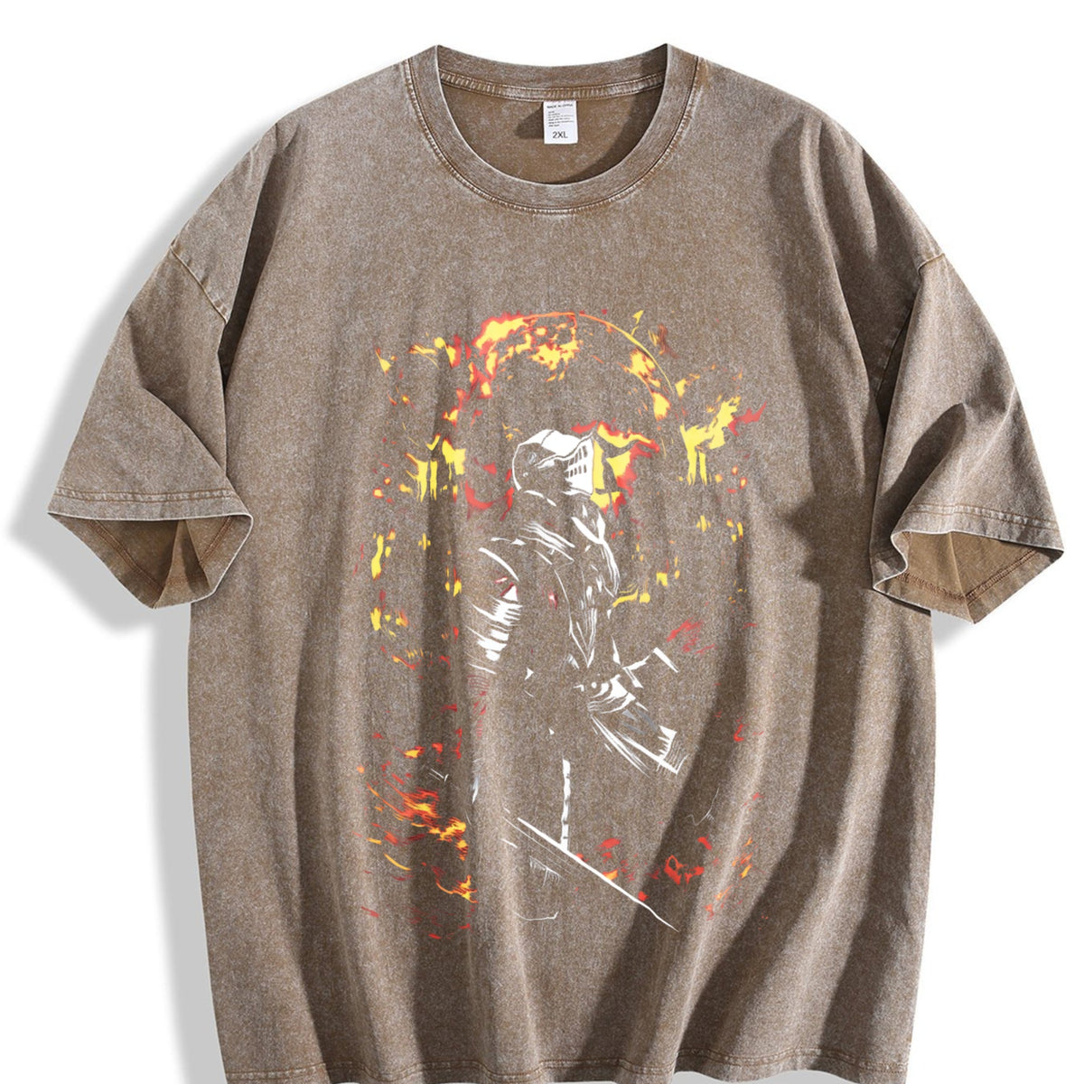 Y2K Dark Fantasy Knight Vintage Washed T-Shirt product image 3