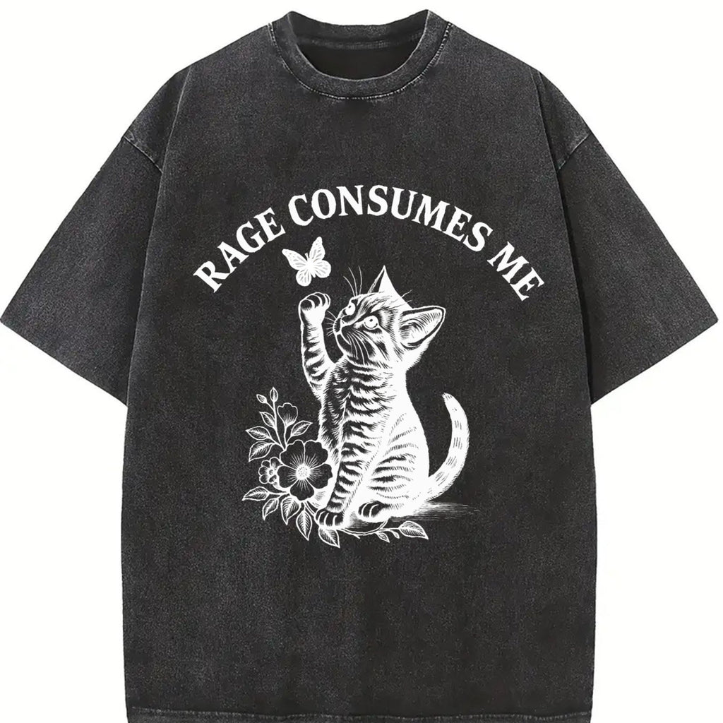 Rage Consumes Me Cat - Animal - Dark Humor USA Vintage product image 2