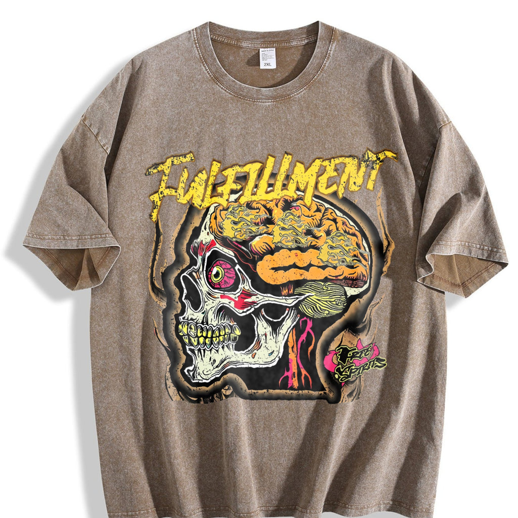 Skull Brain Vintage Washed T-Shirt product image 3