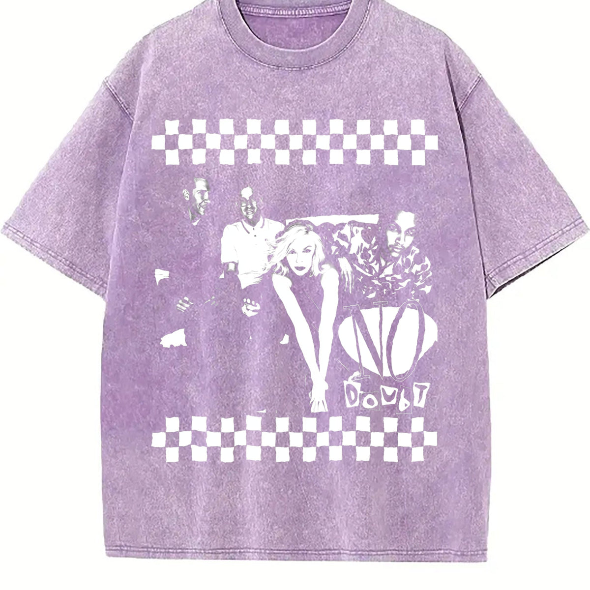 No Good Checkerboard Cat Vintage Washed T-Shirt product image 6