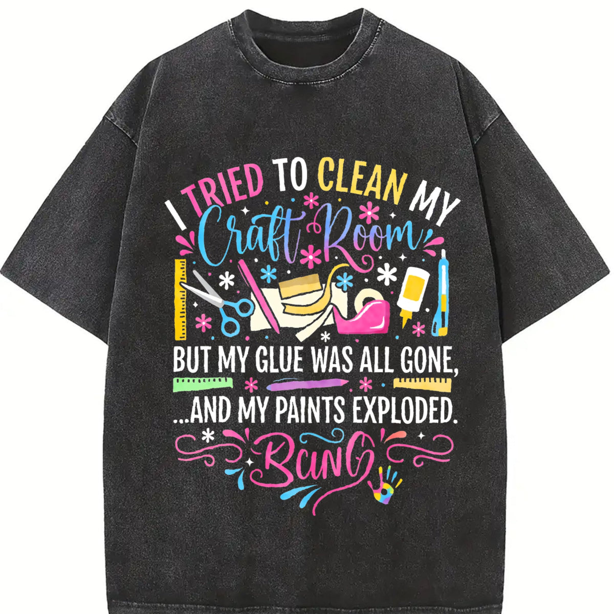 Craft Chaos Queen Vintage Washed T-Shirt product image 2