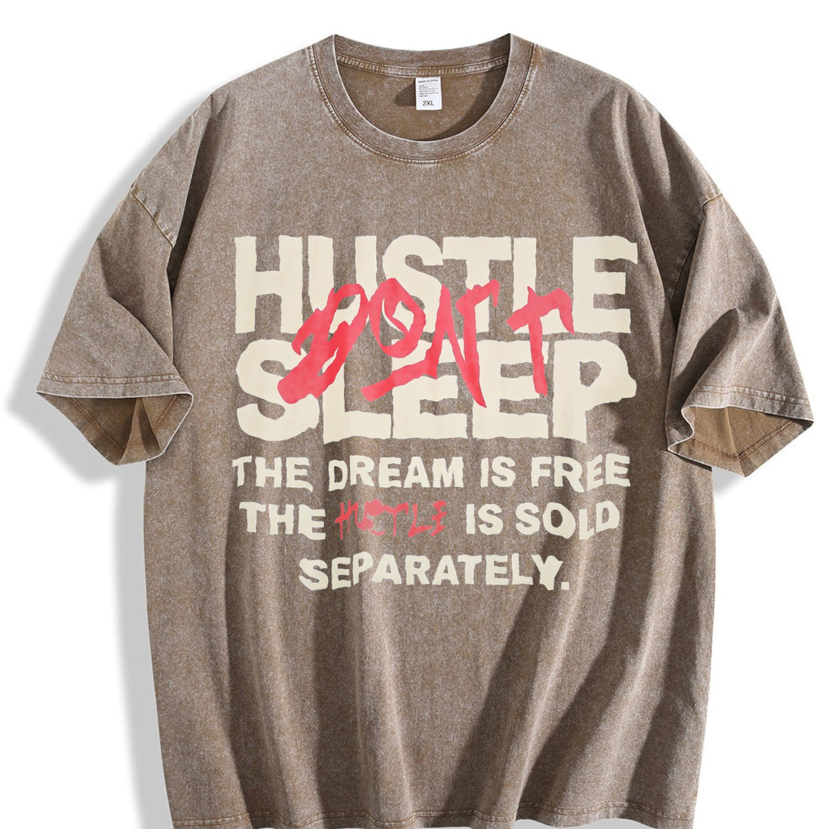 Hustle Don't Sleep Two Piece Set Vintage Washed T-Shirt product image 3