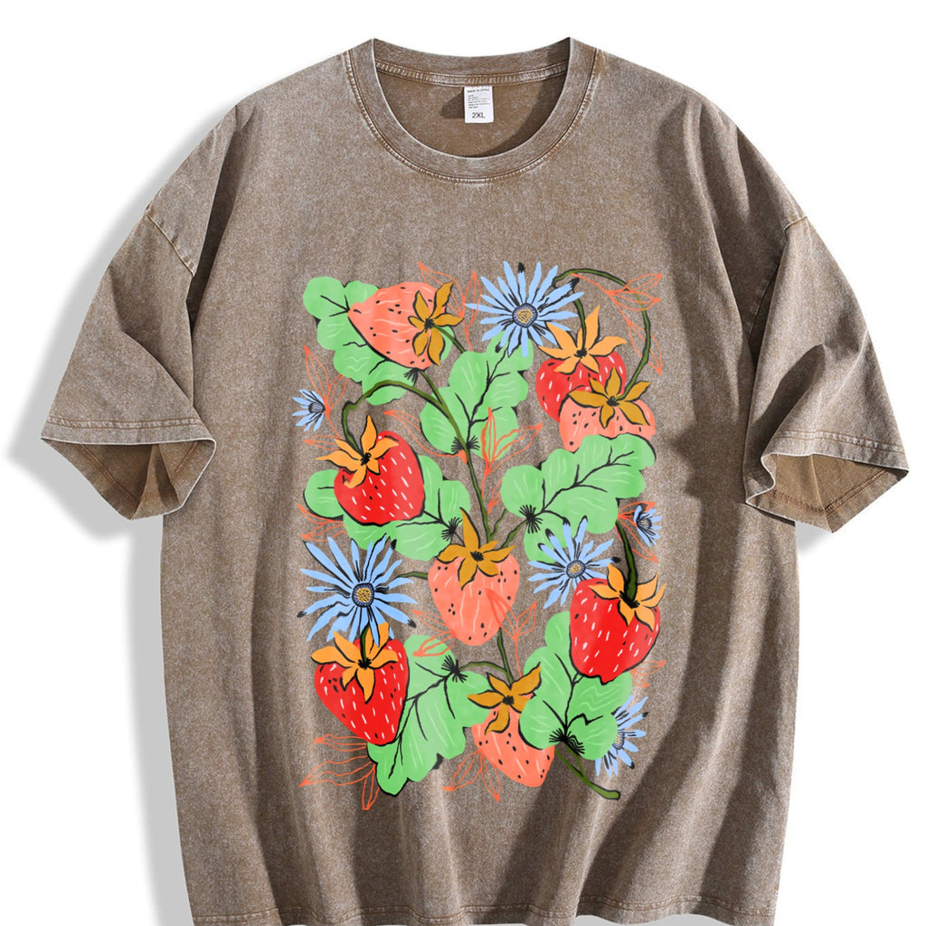 Strawberry Garden Roaming Vintage Washed T-Shirt product image 3
