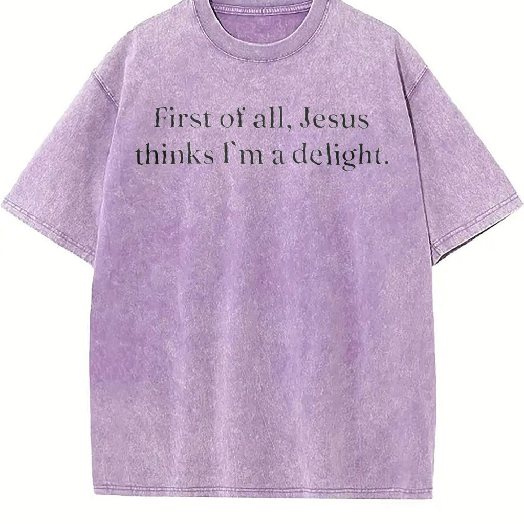 Jesus Thinks I'm A Delight Vintage Washed T-Shirt product image 6
