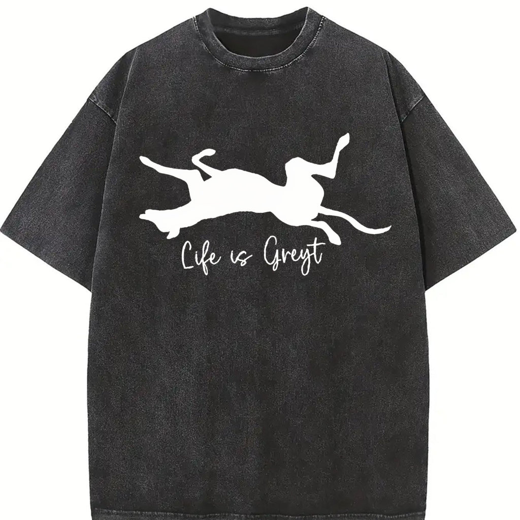 Life Is Greyt Greyhound Lover Vintage Washed T-Shirt product image 2