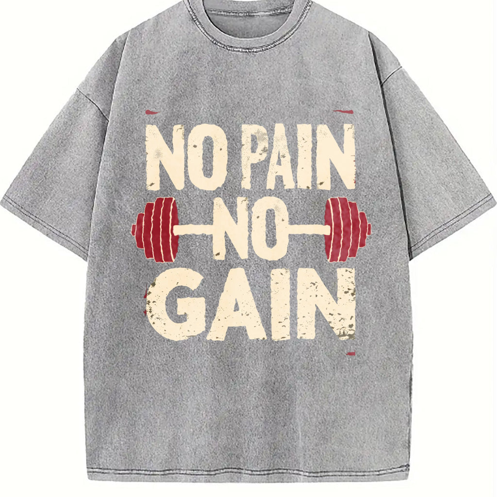 No Pain No Gain Motivational Vintage Washed T-Shirt product image 5