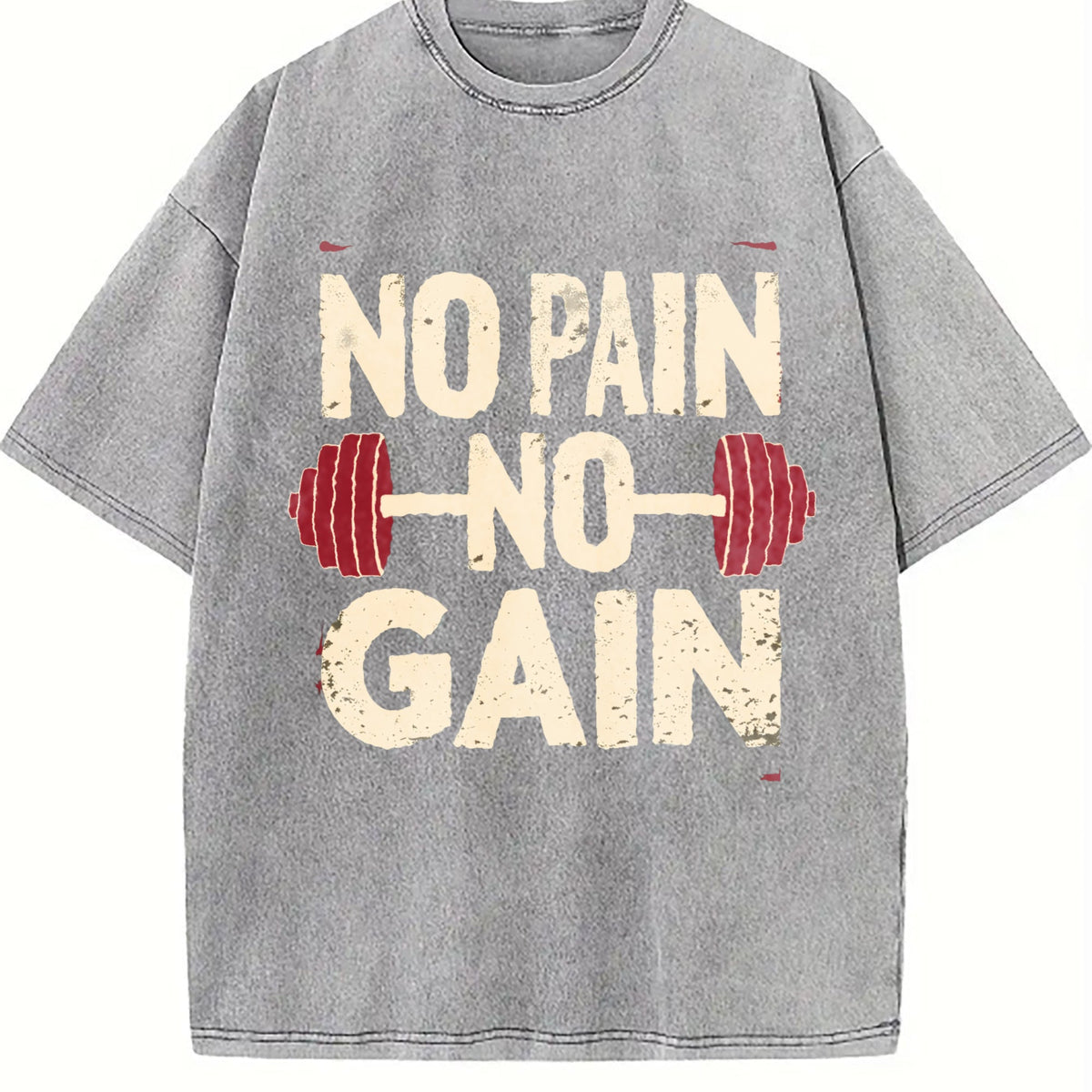 No Pain No Gain Motivational Vintage Washed T-Shirt product image 5