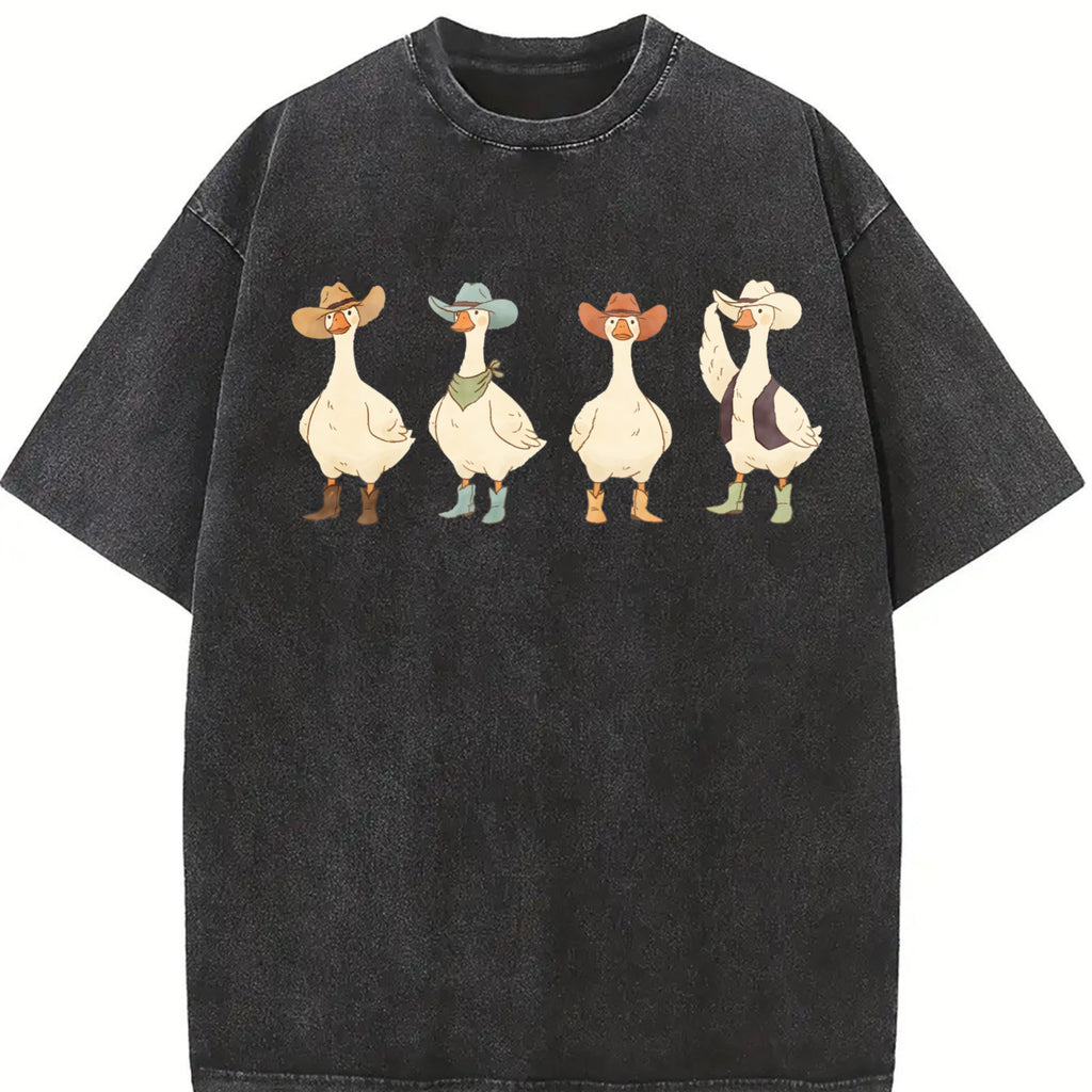 Western Cowboy Goose Lineup Vintage Washed T-Shirt product image 2