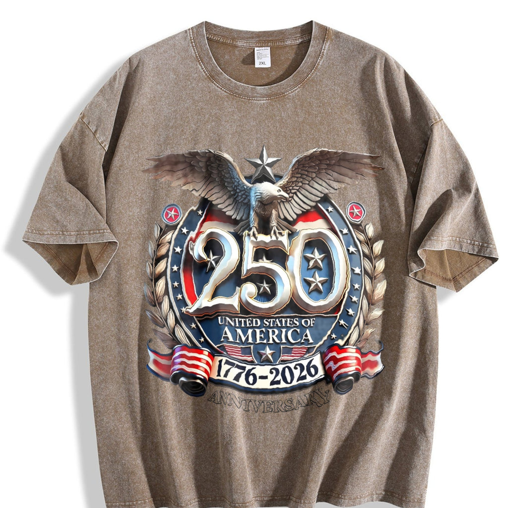 USA 250th Anniversary 1776-2026 Eagle Badge Vintage Washed product image 3