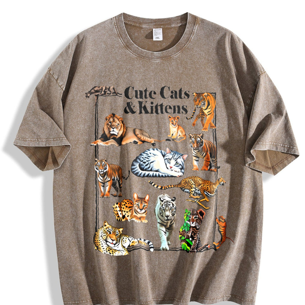 Cute Cats & Kittens Vintage Washed T-Shirt product image 3