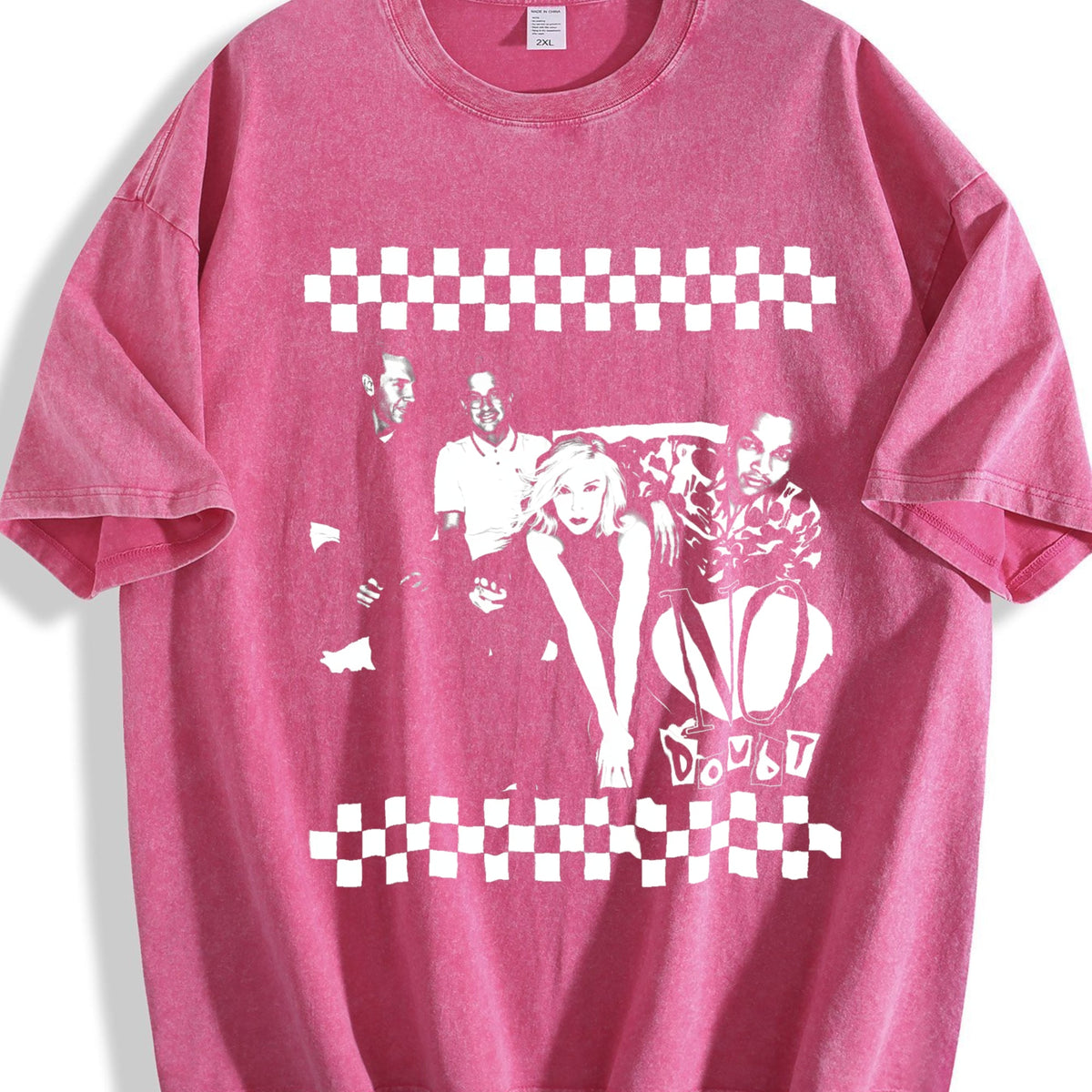No Good Checkerboard Cat Vintage Washed T-Shirt product image 7