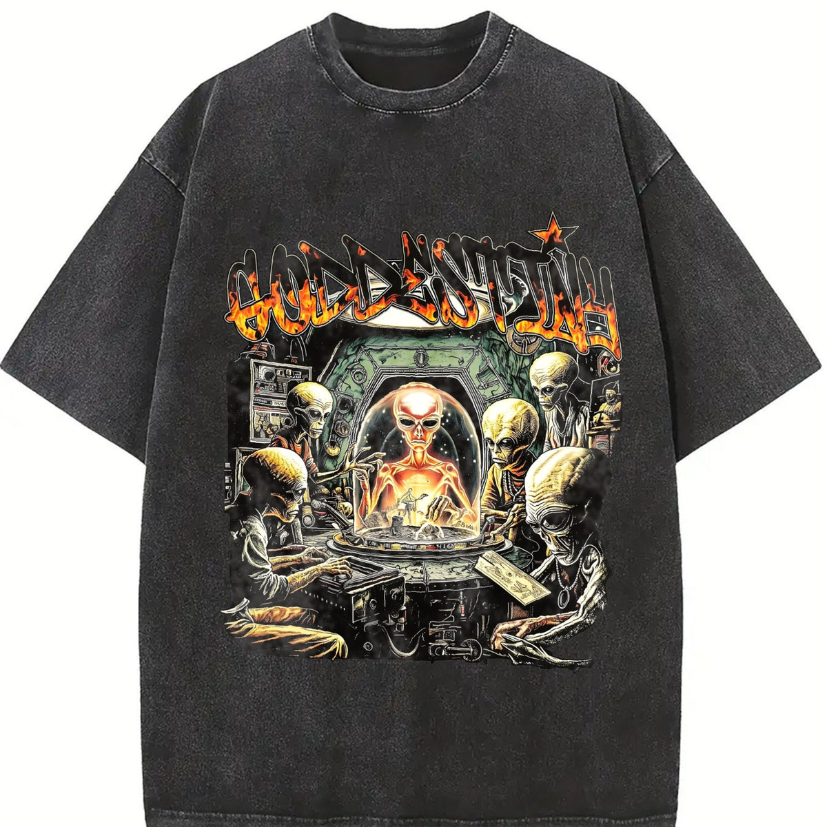Dual-sided Alien Spaceship No Guts No Human Flame Vintage product image 2