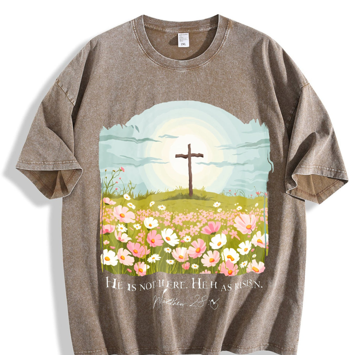 Christian Easter He Is Risen Vintage Washed T-Shirt product image 3