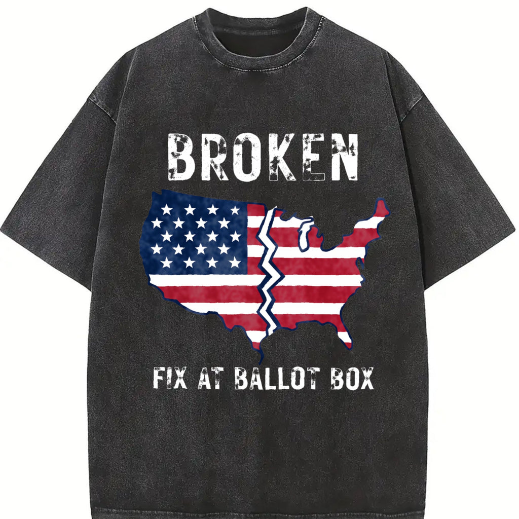 America Is Broken Fix At Ballot Vintage Washed T-Shirt product image 2