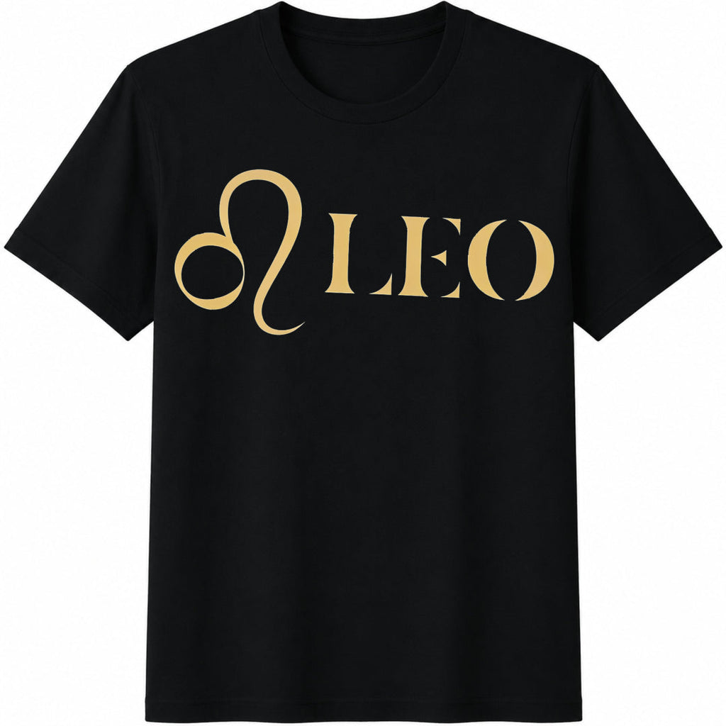 Leo Zodiac Sign Gold Cotton T-Shirt product image 1
