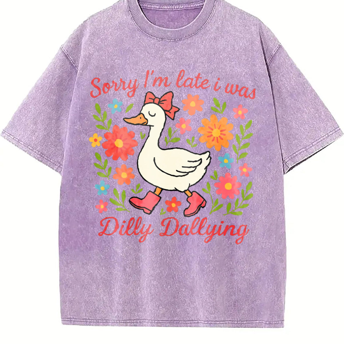 Late Duck Is Busy Vintage Washed T-Shirt product image 6