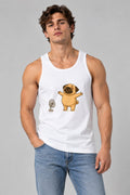 Chubby Pug Dog Cooling Down Electric Fan Summer Heat Humor