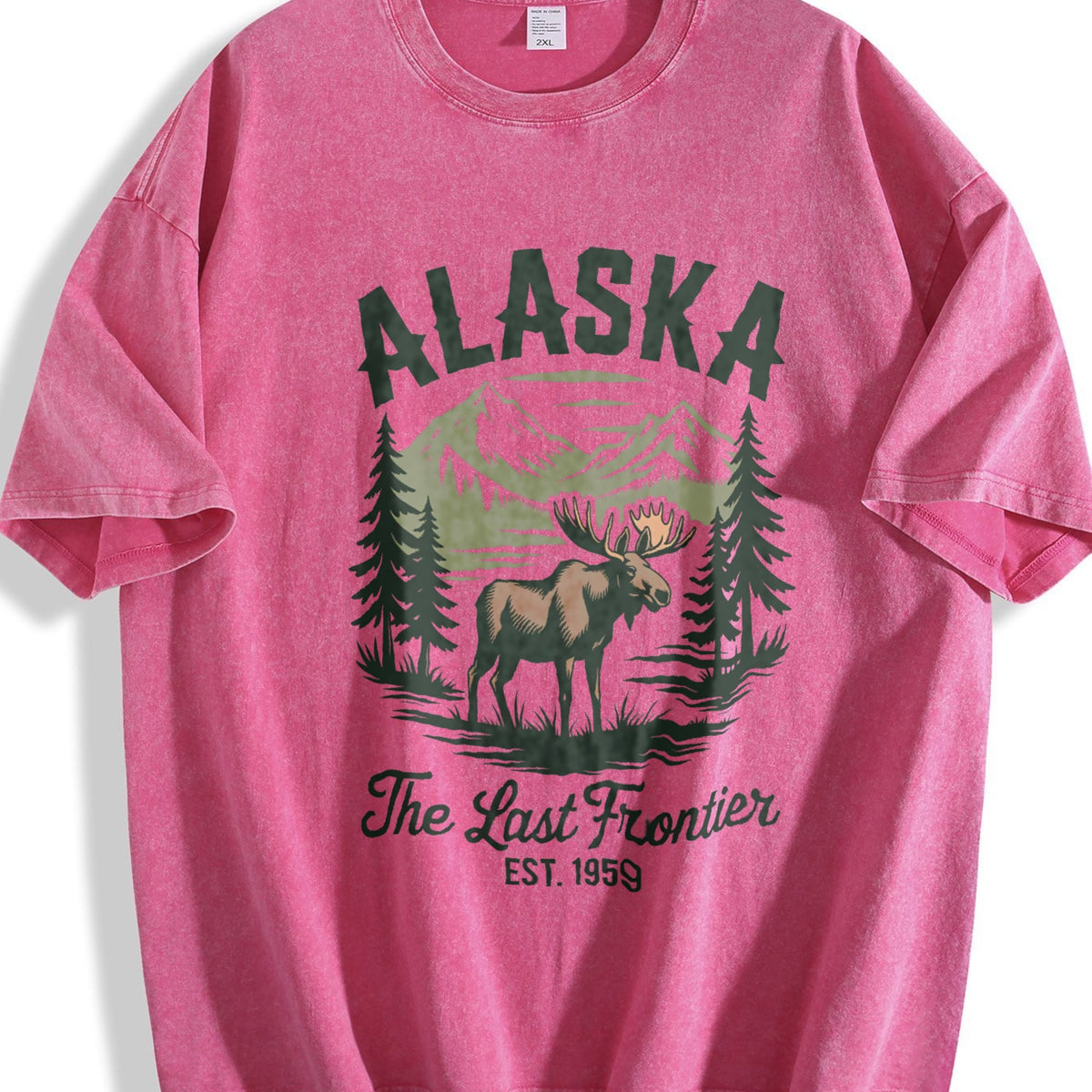 Alaska The Last Frontier Moose 90s Vintage Washed T-Shirt product image 7