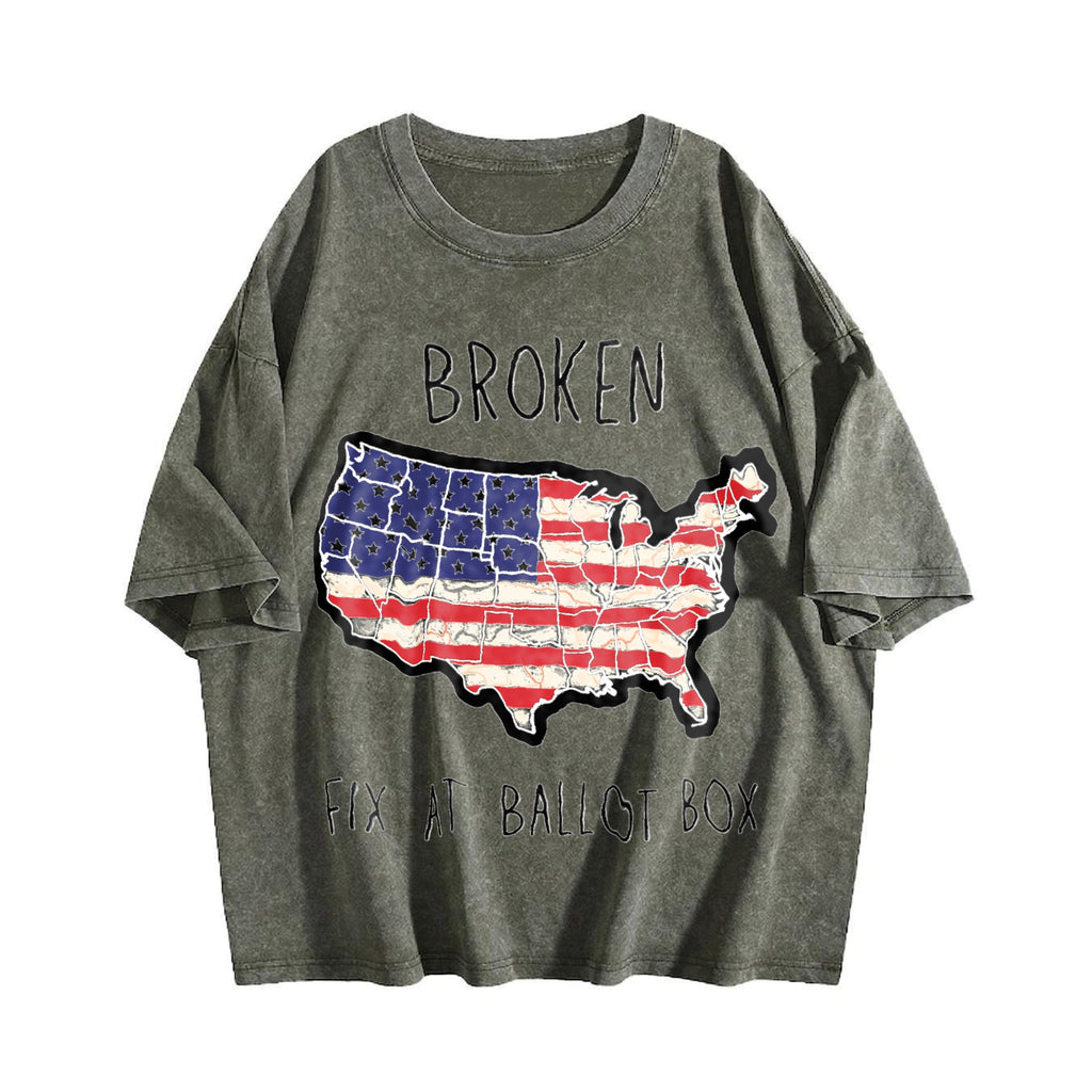 Funny Political USA Broken Fix At Ballot Box Vintage Washed product image 4