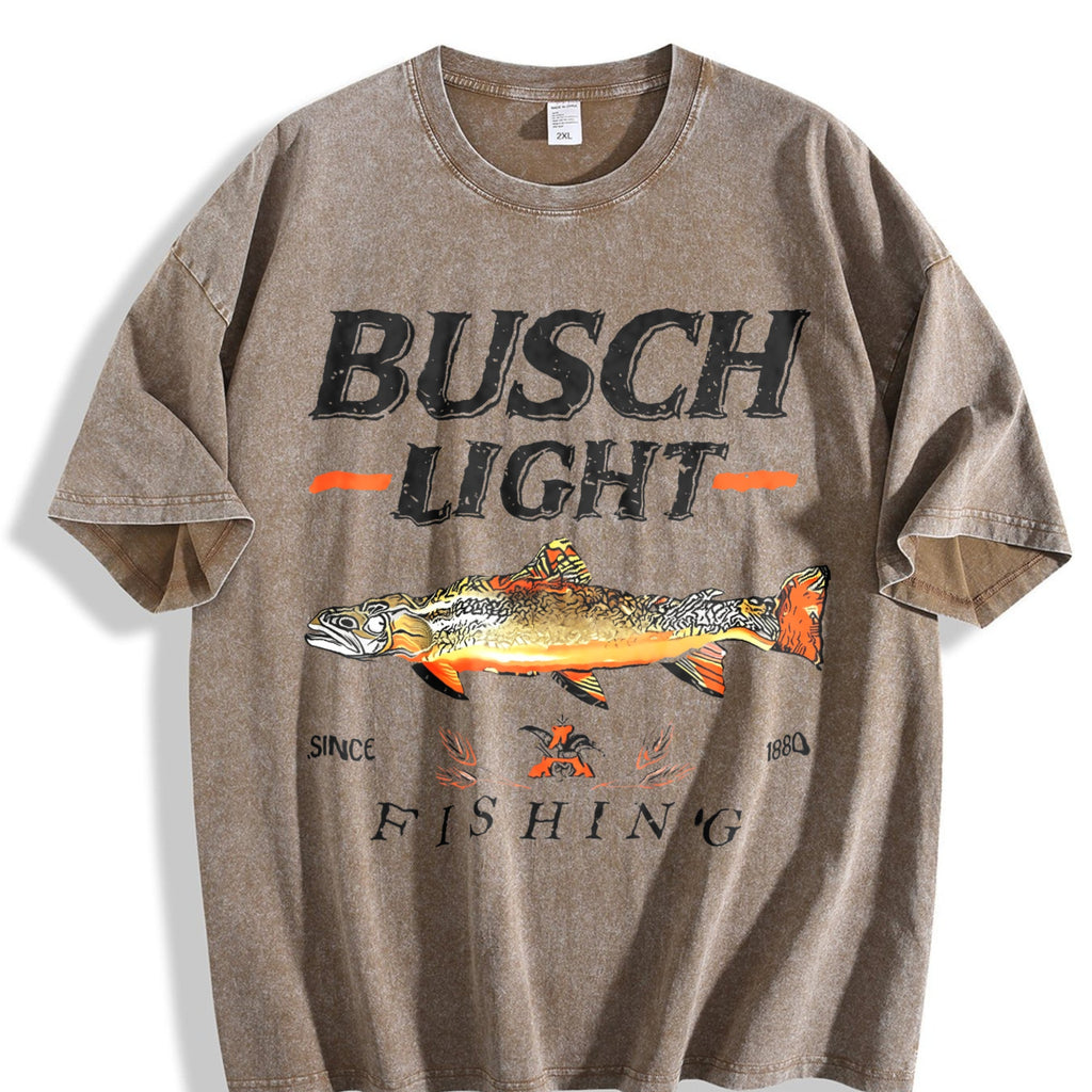 Busch Light Trout Fishing Vintage Washed T-Shirt product image 3