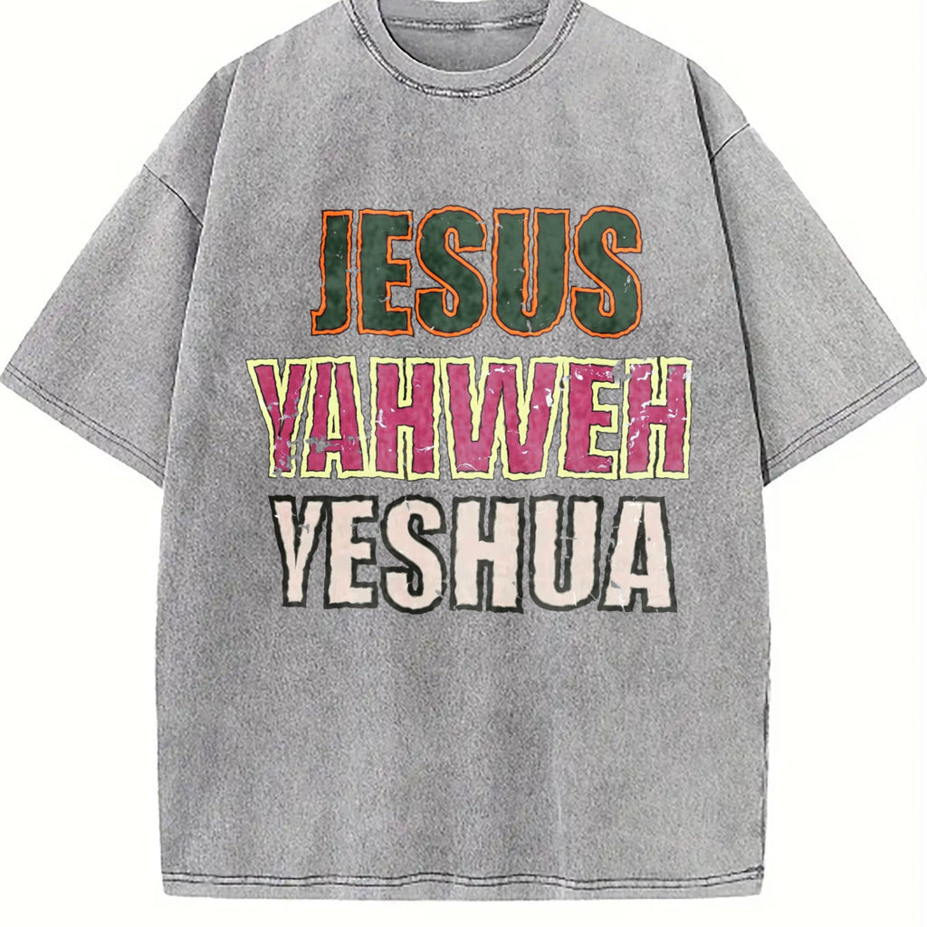 Jesus Yahweh Yeshua Religious Text Vintage Washed T-Shirt product image 5