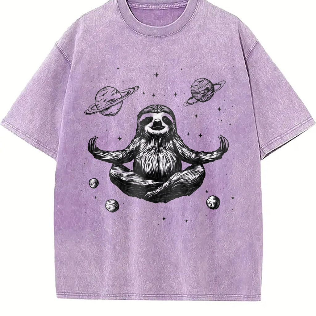 Funny Sloth In A Zen Meditation Vintage Washed T-Shirt product image 6