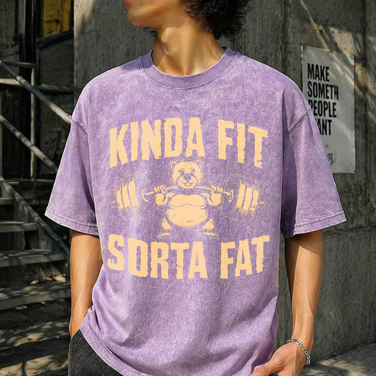 Funny Weightlifting Bear - Gym Vintage Washed T-Shirt product image 13
